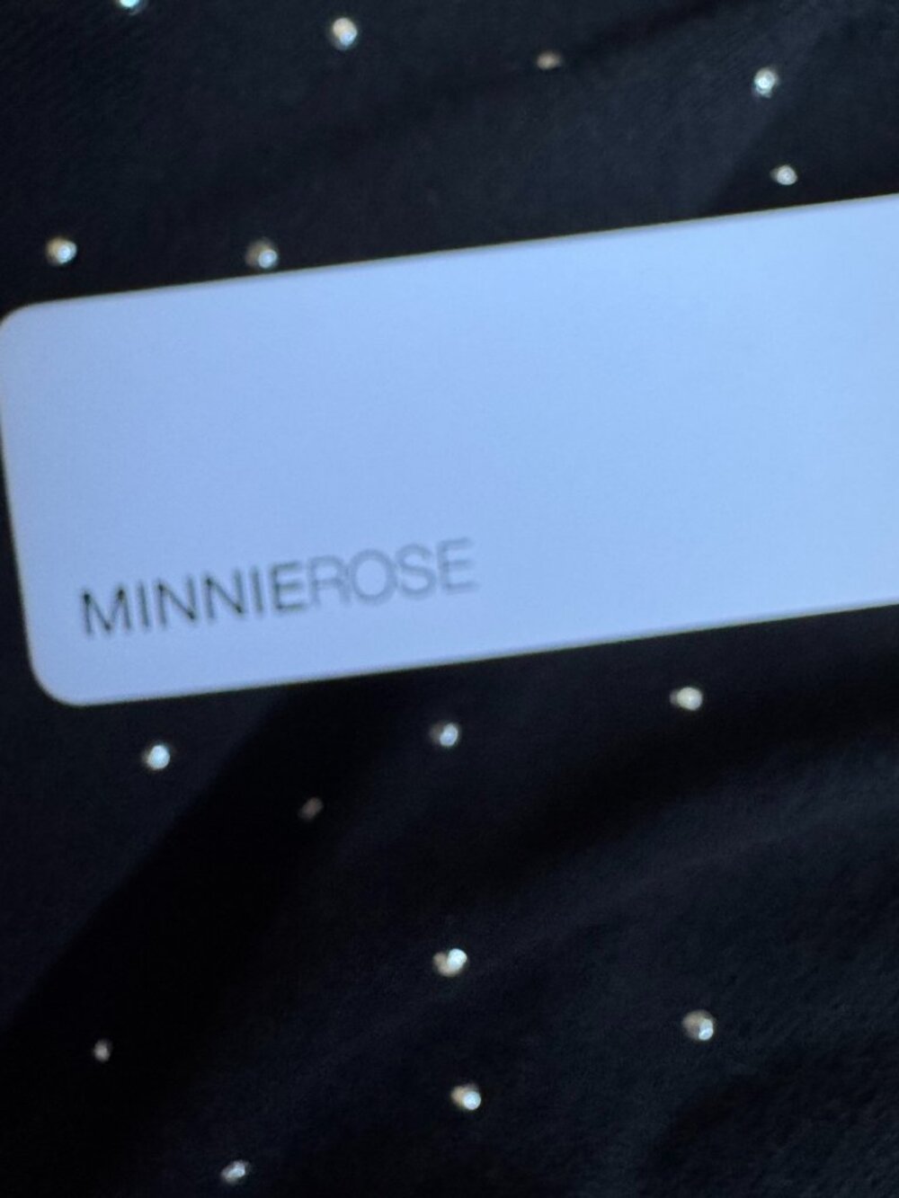 NEW MinnieRose Cashmere Sweater Frayed Edge Crew Black Silver Tone Beads Med - Picture 9 of 12